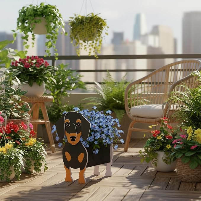 Dachshund Dog Planter Pots, Animal Shaped Plant Pot