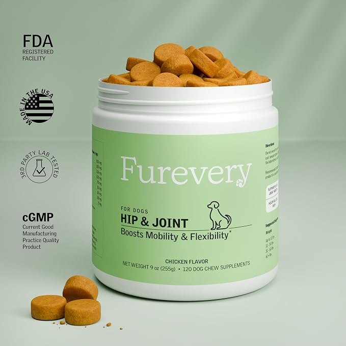 Dog Hip & Joint Chews – Advanced Joint Support Supplement for Dogs, Chicken Flavor with Glucosamine, Chondroitin & MSM, Supports Mobility, Flexibility & Comfort, 120 Count