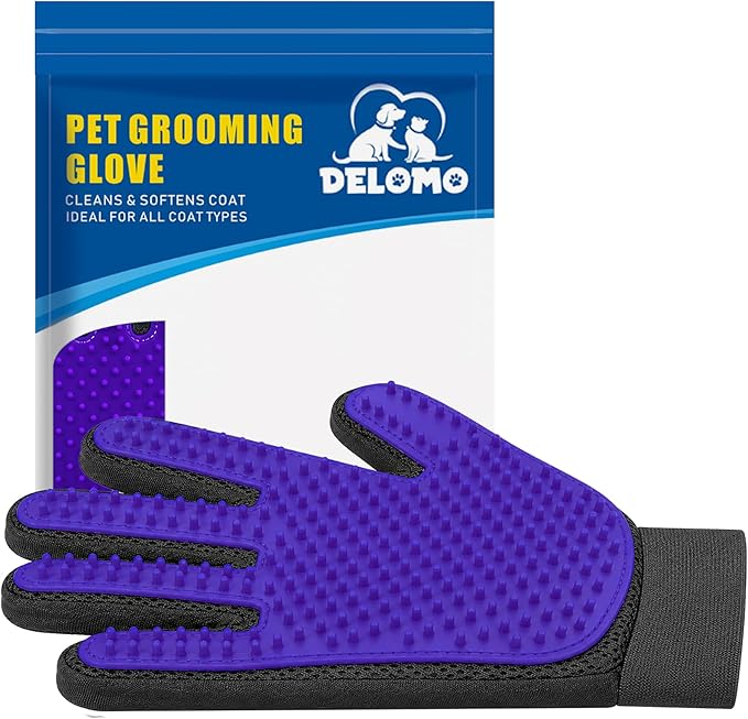 DELOMO Pet Hair Remover Glove, 1-Pack, Purple