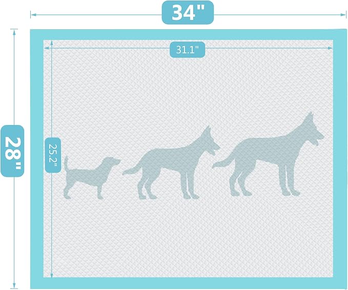 BESTLE Extra Large Pet Training and Puppy Pads Pee Pads for Dogs 28"x34" -40 Count Super Absorbent & Leak-Proof