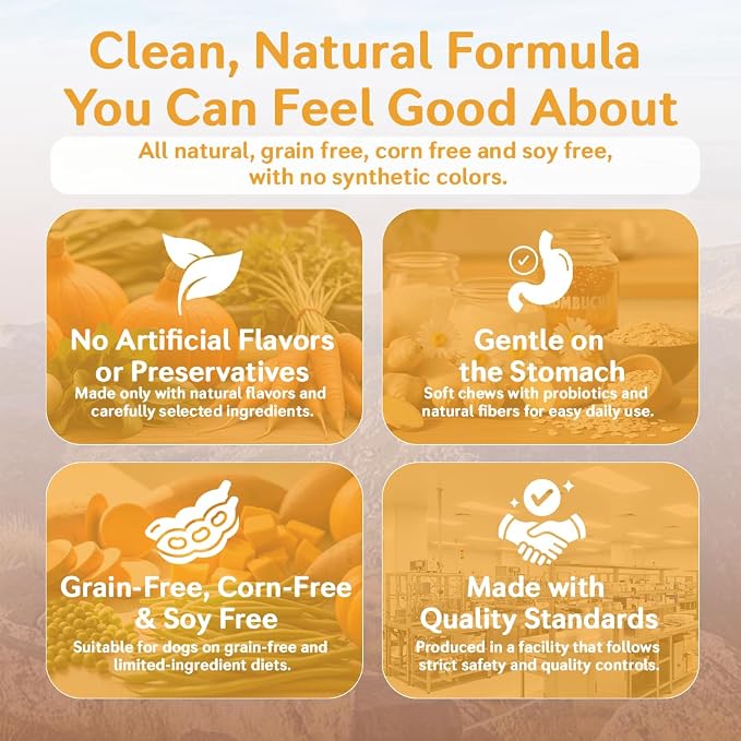 25-in-1 Dog Multivitamin Soft Chews – Hip & Joint, Skin & Coat, Immune, Digestive & Calming Support – 500M CFU Probiotics, Salmon Oil, Glucosamine & Chondroitin