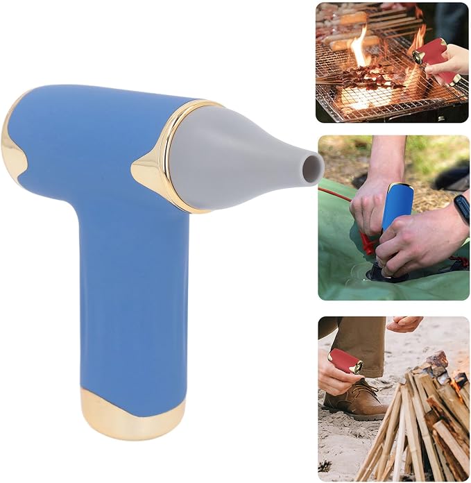Tbest Pet Hair Dryer, High Speed 4 Levels Wind Bladeless 60W Electric Hair Dryer Handheld Dust Blower for Cats Dogs (Blue