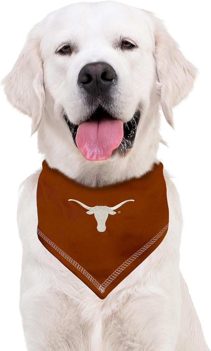 Pets First NCAA Texas Longhorns Tie Bandana, Small/Medium. Dog Bandana Scarf Bib for Pet Cat Dog. The Ultimate Game-Day, Party Bandana (TX-3550-S-M)