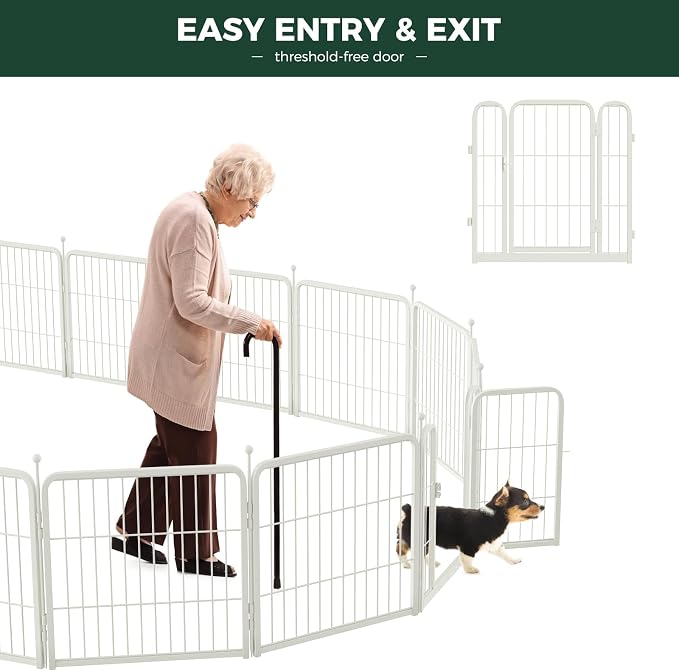 FXW Rollick Unleashed Dog Playpen, 24in, 48 Panels, Small/Puppy, White