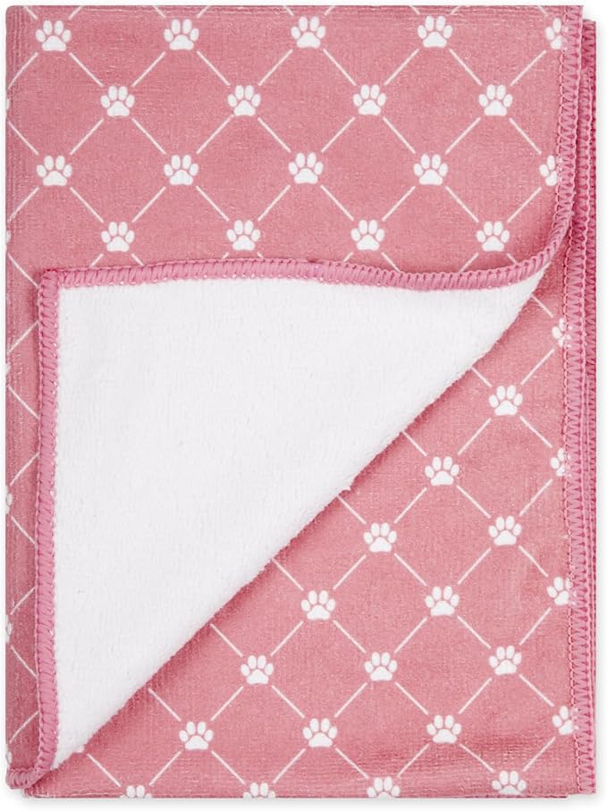 Bone Dry Pet Grooming Towel Collection Absorbent Microfiber X-Large, 41x23.5", Trellis Hunter Green