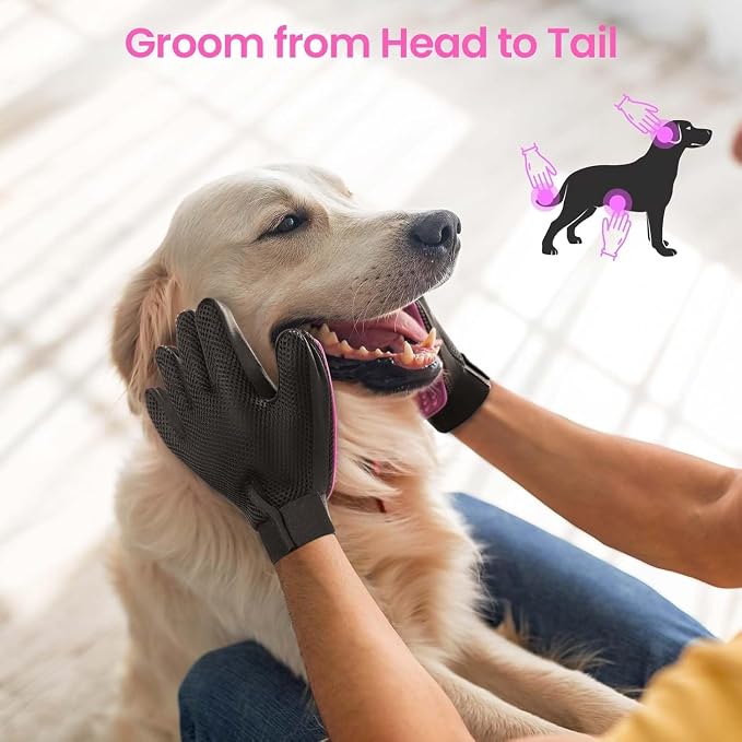 Pet Hair Remover Glove, 1-Pack, Pink