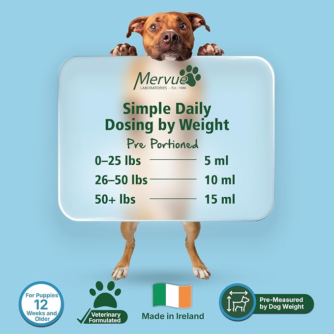 Mervue Multivitamin + Immune Support for Dogs (28 Day Supply) | Pre-Measured Small Dog Vitamins in Gel Packets – Multivitamin for Dogs w/Beta-Glucans & Vitamin C for Energy & Healthy Coat
