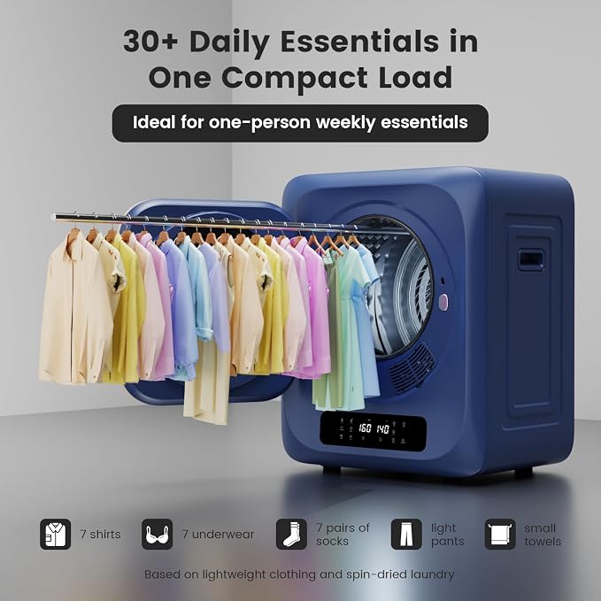BANGSON 1.8 Cu.Ft portable dryers for laundry,120V Vented Dryer