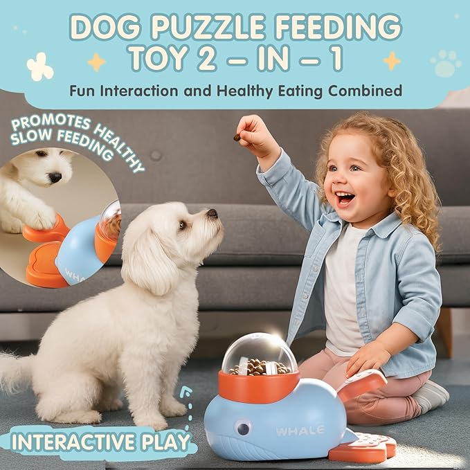Interactive Dog Toys & Cat Toys for Indoor Cats, Dog Puzzle Toy Slow Feeder Bowl, Puppy Enrichment Toys, Interactive Cat Toys, Dog Feeder Puzzle Toy for Smart Dogs to Keep Them Busy