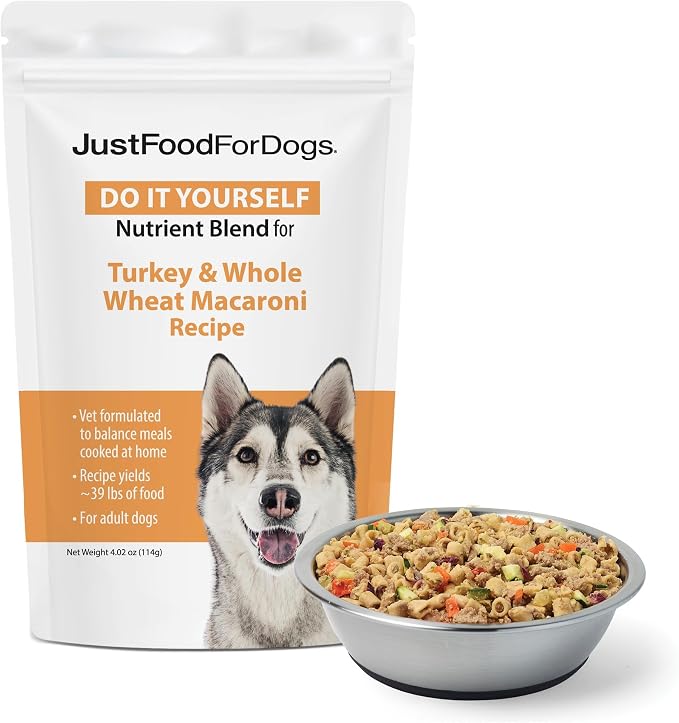 JustFoodForDogs Nutrient Blend Supplement - Turkey & Whole Wheat Macaroni, 4.55oz
