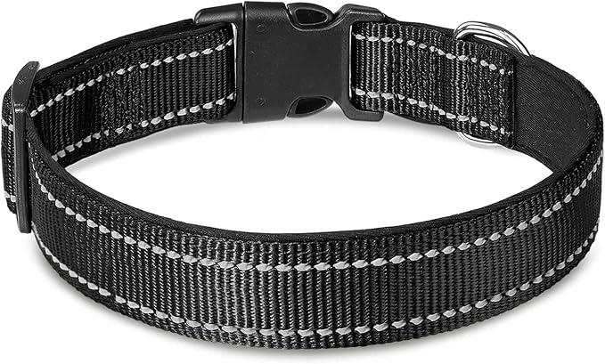 Joytale 12-16 inches Dog Collar and 6FT Leash, Reflective Soft Neoprene Padded Pet Collars and Leashes for Small Dog