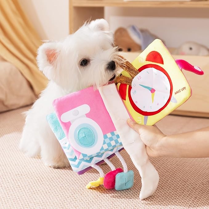 Dog Toy Snuffle Sound Book Series Lunch Space Christmas Goodnight Birthday Scout Themes 3D Puppy Decor Cover Puzzle Toy Dog Accessories for Mental Stimulation & Slow Feeding (goodnight2)