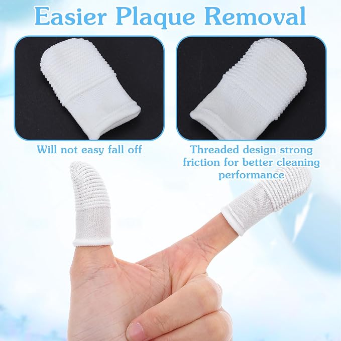 CIATBYYJ 30Pcs Dog Toothbrush Finger, Soft Fabric Finger Toothbrush for Dogs Cats, Washable & Reusable Cat Teeth Cleaning Wipes Toothbrushes Fingers Dental Wipes Care Remove Stain