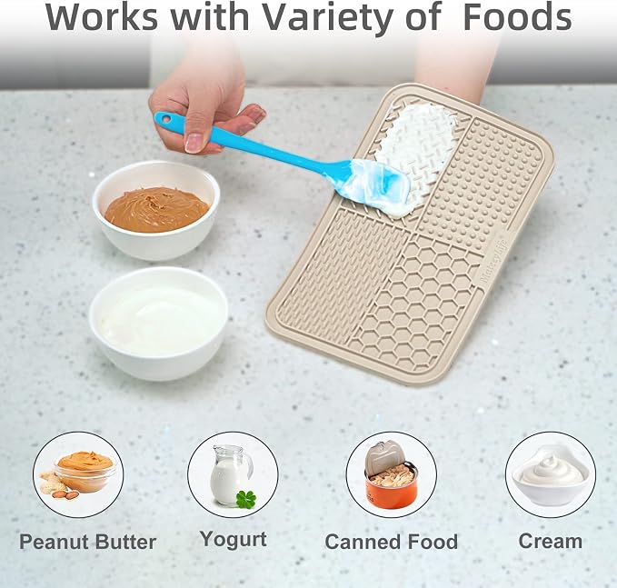 MateeyLife Lick Mat for Dogs & Cats, Slow Feeder Licking Pads for Boredom | 2PCS Large Licking Mats with Suction Cup for Anxiety Relief, Enrichment Toys for Bathing Grooming, Dog Toys to Keep Them Busy