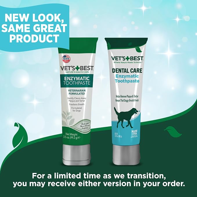 Vet's Best Enzymatic Dog Toothpaste Dental Gel, Vet Formulated 3.5 oz | Dog Teeth Cleaning Toothpaste, Helps Remove Plaque & Tartar, Freshens Dog Breath, Supports Daily Oral Hygiene, Vet Formulated