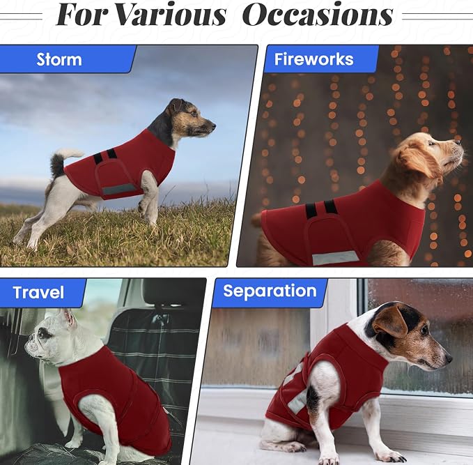 MIGOHI Dog Anxiety Relief Coat, Large, Large, Red