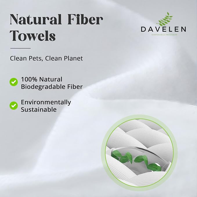 DAVELEN Disposable Pet Towels (White, 31 by 15 inches Each Towel(Pack of 50))