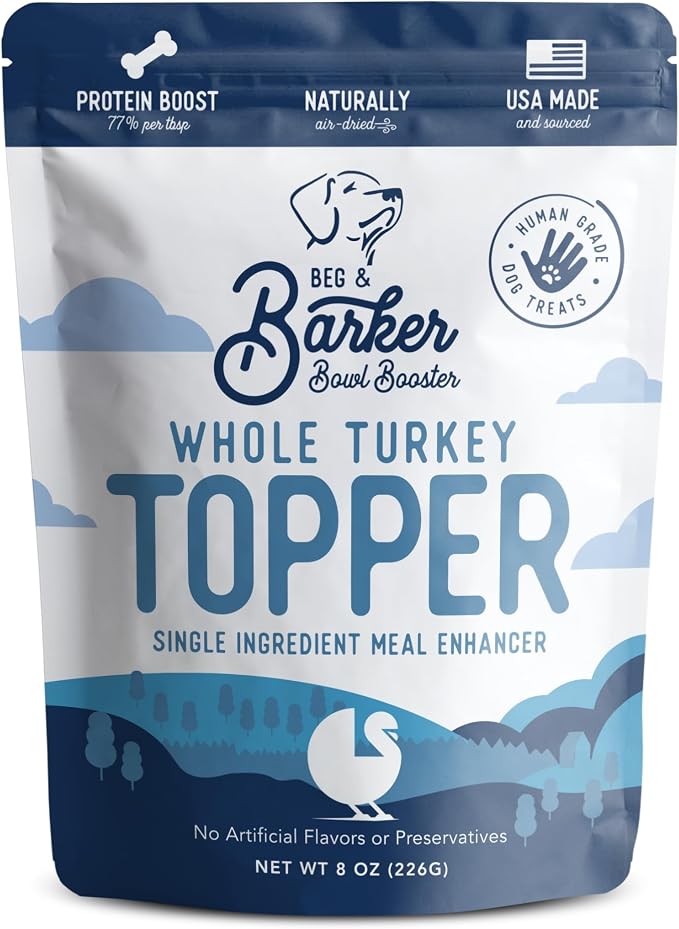 Beg & Barker Turkey Dog Food Topper - Single Ingredient, 8oz