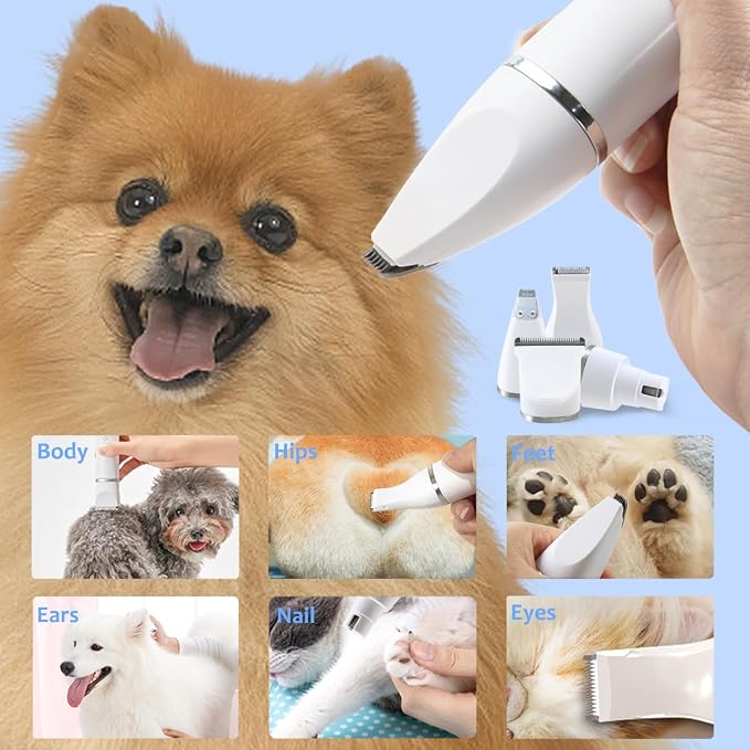 4-in-1 Dog Grooming Kit - Clippers & Nail Grinder