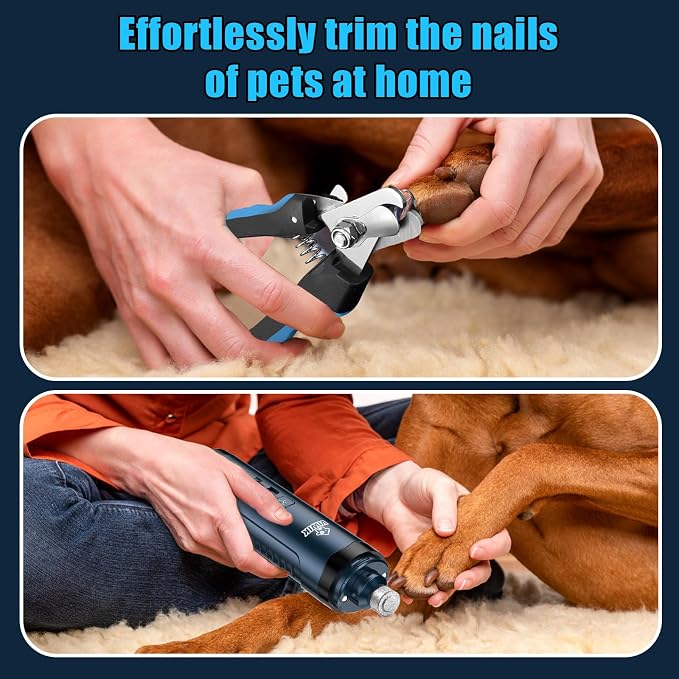 VIWIK Dog Nail Grinder & Trimmer Kit with LED, Blue