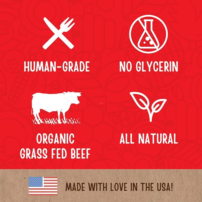 Full Moon Organic Grass-Fed Beef Jerky Dog Treats - 28oz