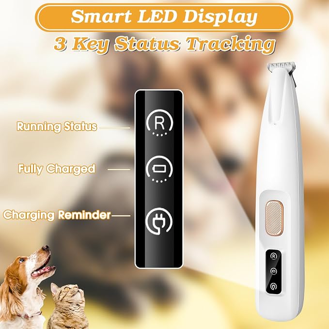 Palksky Dog Paw Trimmer, 18mm Blade, LED Display