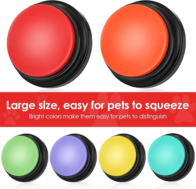 lazycozy Dog Buttons for Communication, Pack of 6