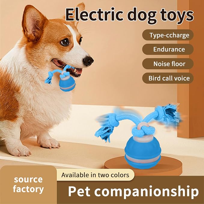Interactive Dog Toys Dog Ball,Automatic Rolling and Bouncing Moving Dog Toy | 2PCS Squeaky Rolling Balls with Flashing Light,USB Rechargeable Chew Toys for Puppy Small Dogs, Pet Ball to Keep Them Busy