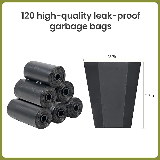 28 Inch Handle Dog Pooper Scooper Portable with Bag Attachment, One Handed Foldable Design, Includes 120 Waste Bags and Dispenser for Grass Yard Gravel Cleanup