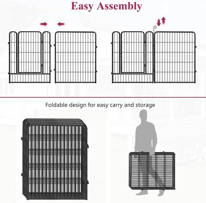 Anti-Rust Dog Playpen Fence, 32in 34 Panels