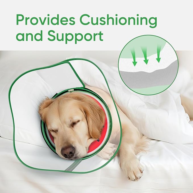 Supet Sponge Dog Cone Collar Stop Licking After Surgery, Dog Donut Collar | Adjustable Dog Recovery Collar Alternative, Detachable Shield, Soft, Comfy Cone, Neck Pillow for Small Dogs