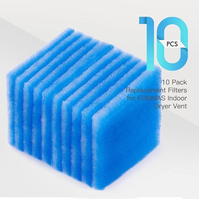 FUNMAS 10 Pack Replacement Filters for FUNMAS Indoor Dryer Vent