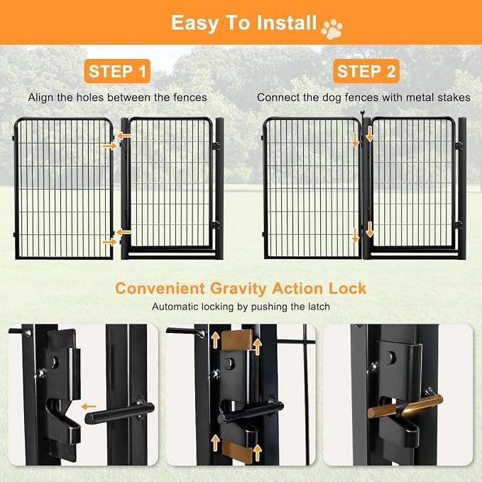 Wide Gate Dog Playpen Fence, 40in 30 Panels