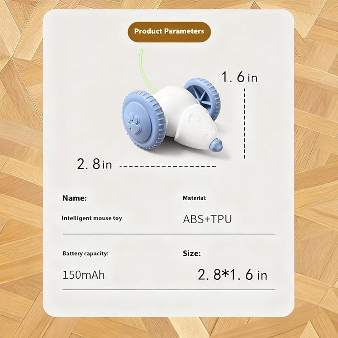 Interactive Cat Toys for Indoor Cats,Automatic Moving Kitten Toys,Cat Balls | Cat Mouse Toy with Tail Lights,Cat Toys for Bored Indoor Adult Cats,Cat Enrichment,Smart Electric Tails for Chasing Pet Toys