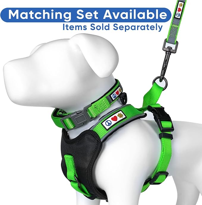 Pawtitas Reflective Padded Dog Harness for X-Small Dogs – Adjustable Puppy Step-in Vest | Fits Chest 14–18 in | No Pull Training Harness | XS | Green
