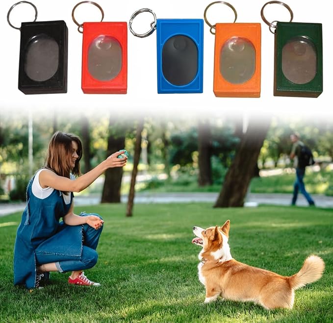 Portable Square Box Training Clicker, 2 Pcs, Blue & White