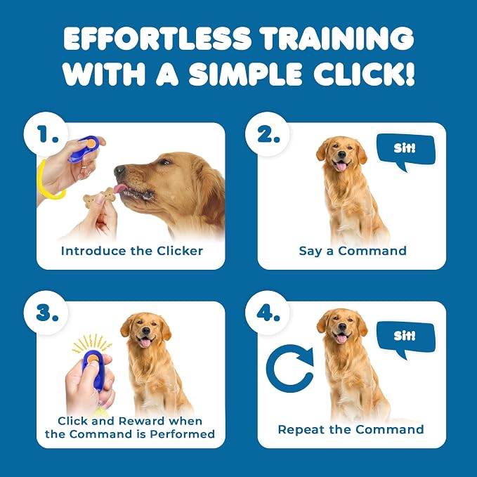 SunGrow Dog Clicker with Wrist Bands, 7 Pack