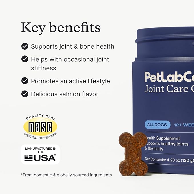 PetLab Co. Joint Care Chews for Dogs, 30 Soft Chews, Salmon