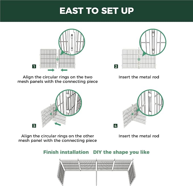 FXW Playpen Connectors, 2-Pack (Playpen Not Included), Accessories Only fit FXW Homeplus/Rollick/Instant 45"/50" Height Dog Pen, White│Patent Pending