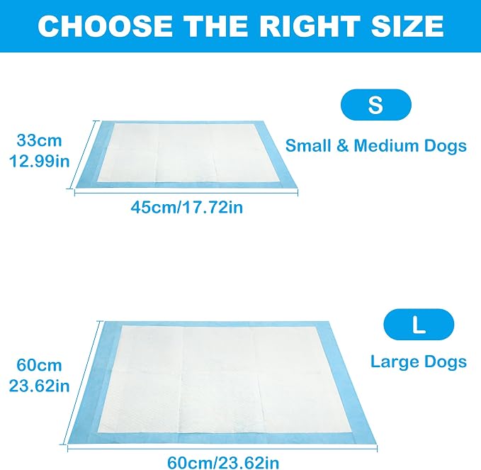 Disposable Puppy Pads, 100 Count 23.6x23.6 in, 6 Layer Pee Pads for Dogs,Super Absorbent Diaper Changing Pad, Dog Potty Training Supplies,Quick Dry Pet Housebreaking Essentials for Puppies