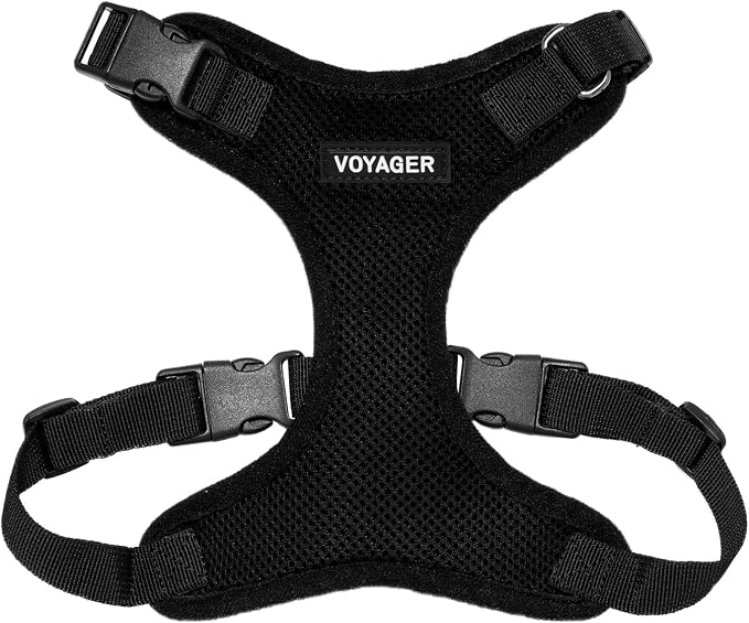 Voyager Step-in Lock Dog Harness - Black, Small | 15 - 18" in Chest, Adjustable, Breathable Air Mesh, Lightweight for Daily Walks, Strong Clips, Heavy Duty D-Ring