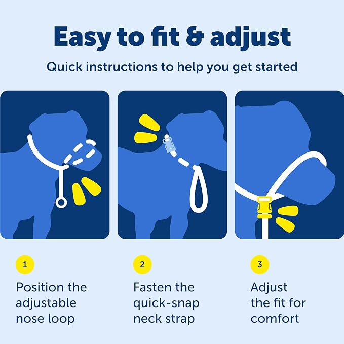 PetSafe Gentle Leader No Pull Dog Headcollar, Royal Blue, Large | Veterinary Behaviorist-Designed No-Pull Headcollar Redirects Pulling Instinct, Padded Neoprene Nose Loop, Quick-Snap Fit