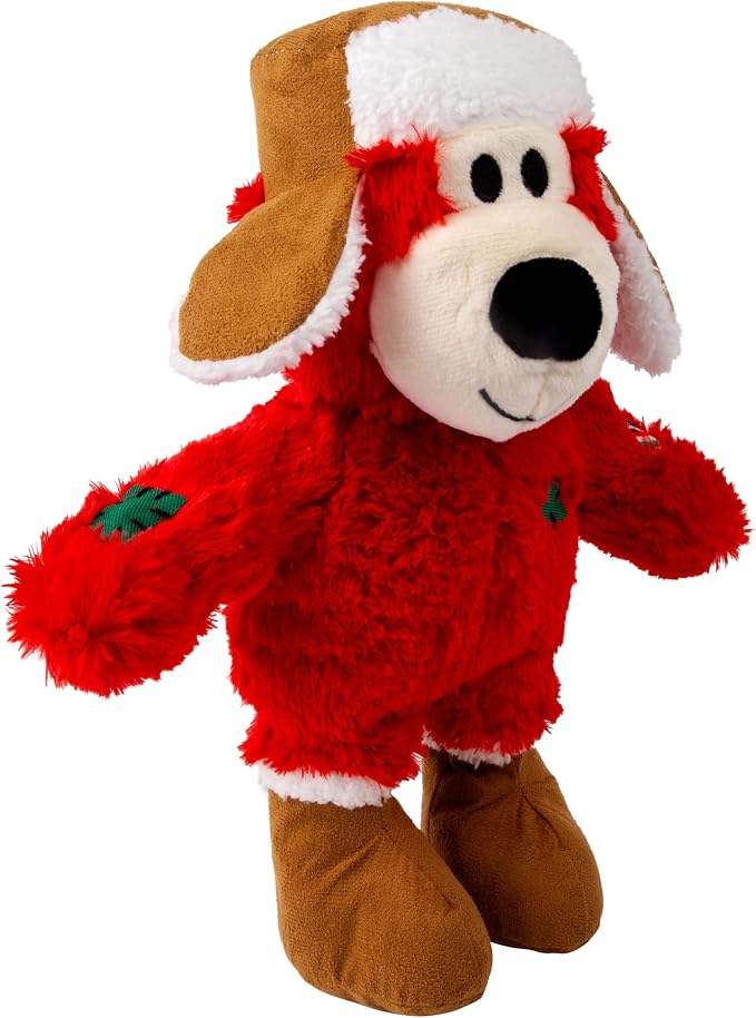 KONG Christmas Winter Hat Wild Knots Bear Dog Toy – (2 Pack, Small/Medium)