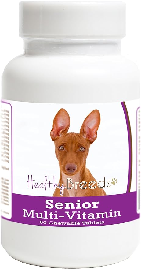 Healthy Breeds Senior Dog Vitamins and Minerals for Cirnechi dell'Etna - OVER 200 BREEDS - Veterinarian Formulated Daily Dietary Chewable Tablet - 60 Chews