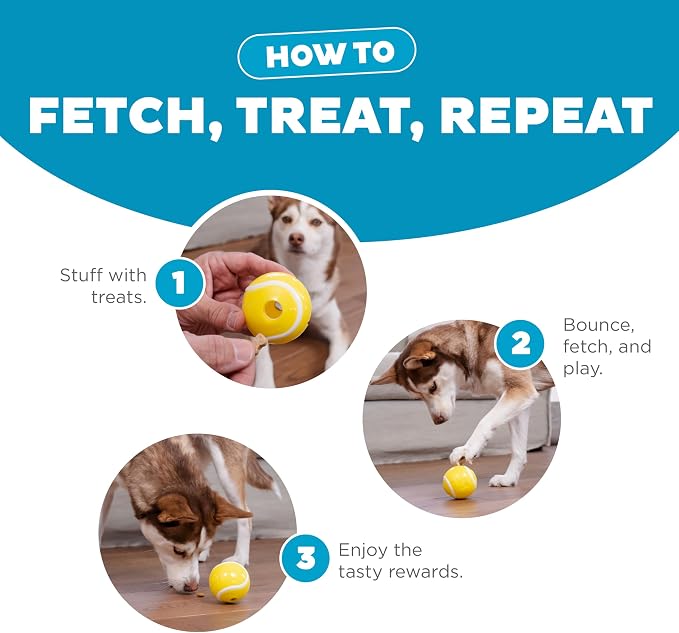 Outward Hound by Planet Dog Sport Ballz Tennis Ball Treat-Dispensing Fetch Ball Dog Toy (Pack of 2)