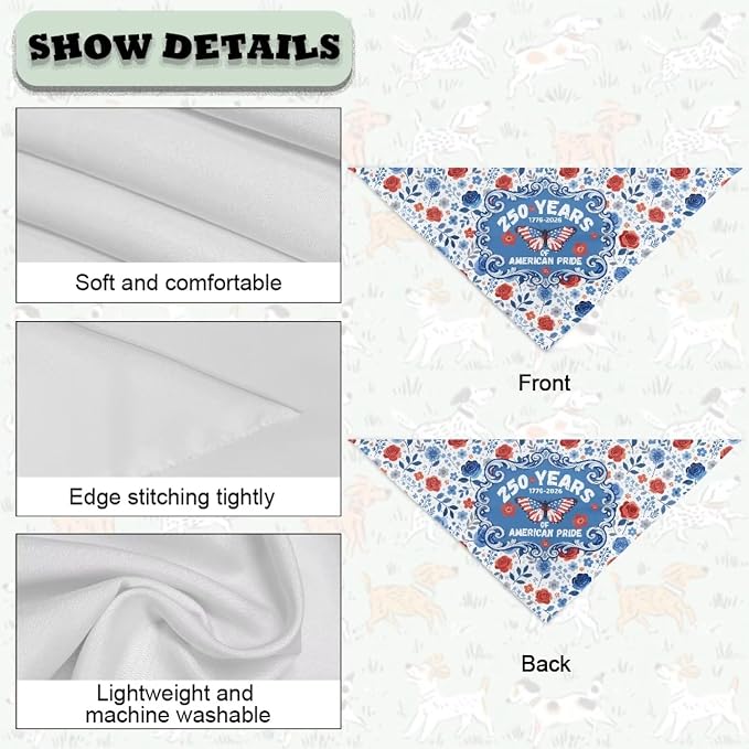 Jeiento Floral Butterfly Dog Bandana, Polyester