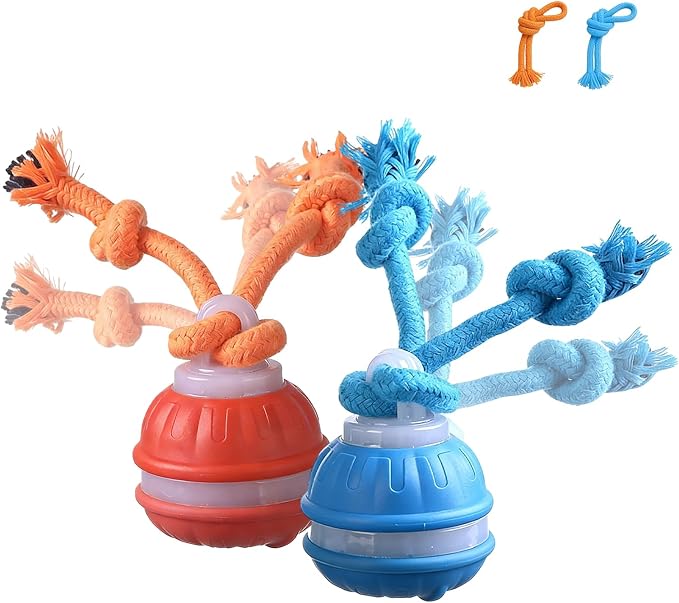 2 Mixed Zealburst Dog Toy, Interactive Dog Toys, 360° Smart Automatic Rolling Moving, Upgraded Motion Activated Squeaky Cat Balls, USB Rechargeable Smart Motion Pet Ball for Bored Pet Cats Dogs