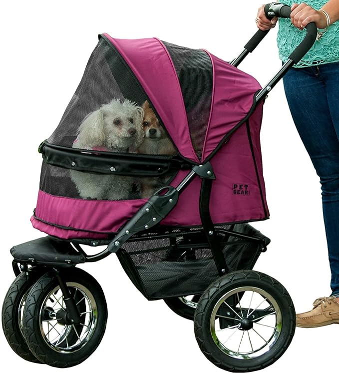 Pet Gear No-Zip Double Pet Stroller - Boysenberry