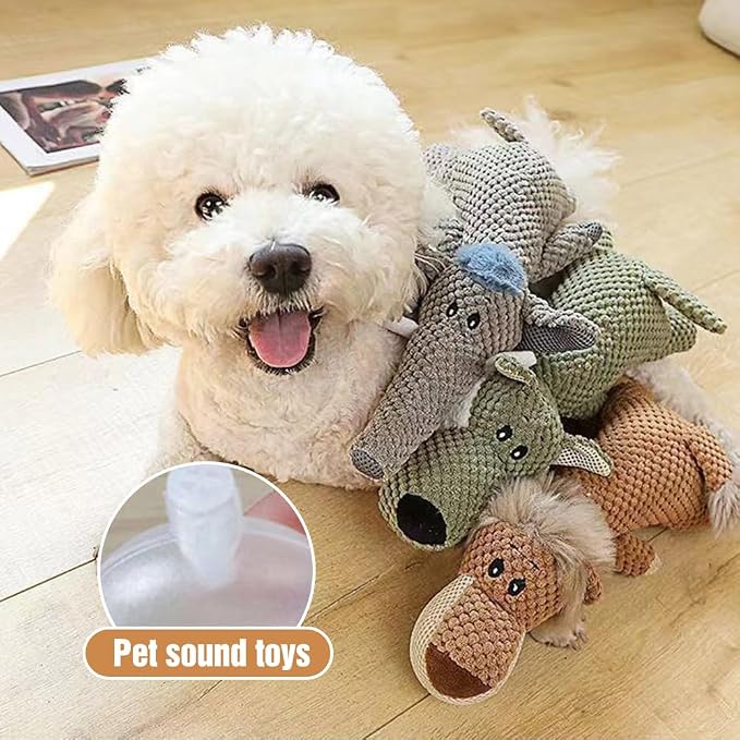ROWPOZ Dog Plush Toys for Aggressive Chewers, 2026 New Indestructible Dog Squeaky Toys Dogs Puppy Chew Toys, Durable Chew Toys Dogs Plush Toy to Keep Them Busy (Grey Elephant)
