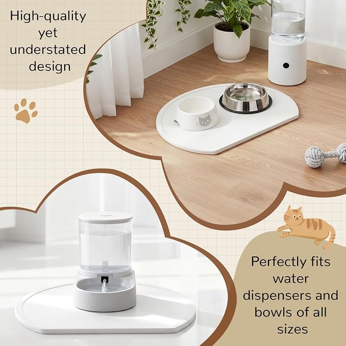 Stone Mat for Dog and Cat Water Bowls 12.6 x 11 Inch Absorbent Feeding Mat Christmas Pet Gift Quick Drying Tray for Pet Water Fountains Diatomaceous Earth Accessories for Messy Drinkers